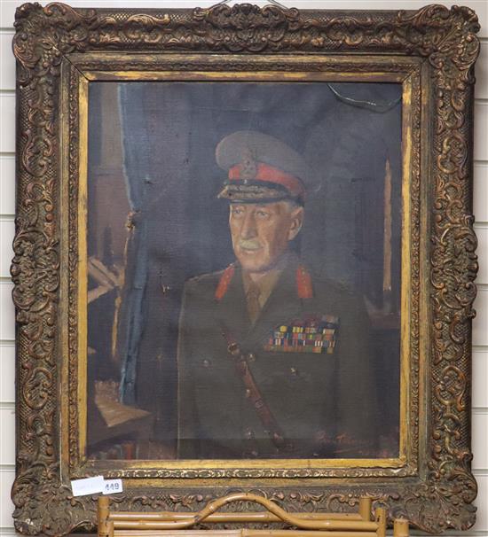 Paul Fitzgerald (1922-2017), oil on canvas, Portrait of The Lord Freyberg, signed and dated 1950 Note: Lt. General